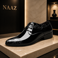 Luxury Glossy Black Embossed Oxford Shoes